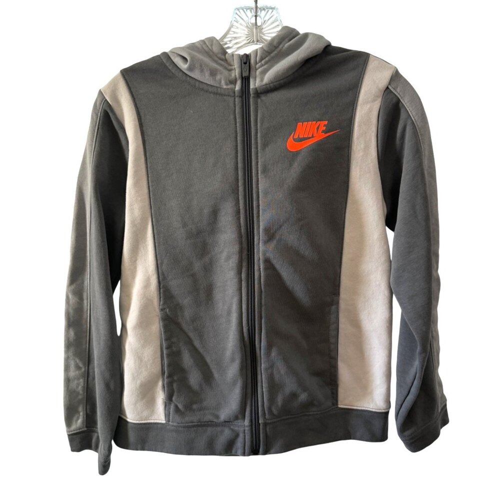 Nike Youth Gray Fleece Amplify Zip Hoodie Sweat Jacket, Size M (Youth)